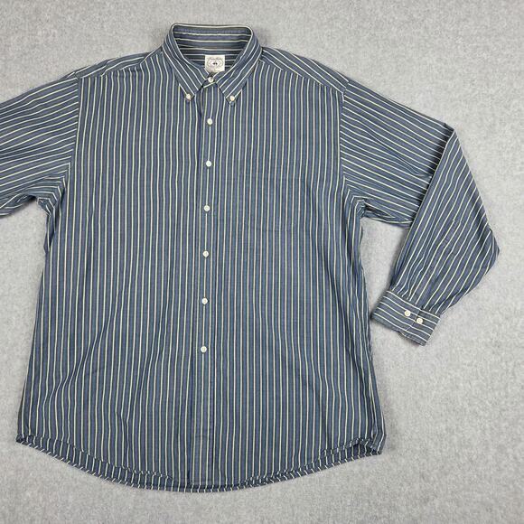 Brooks Brothers Shirt Mens Size Large Blue Stripe Long Sleeve Button Down - Picture 5 of 10